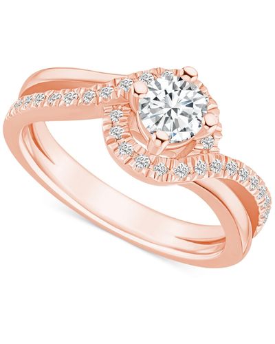 Macy's Diamond Swirl Halo Engagement Ring (3/4 Ct. T.w. - White