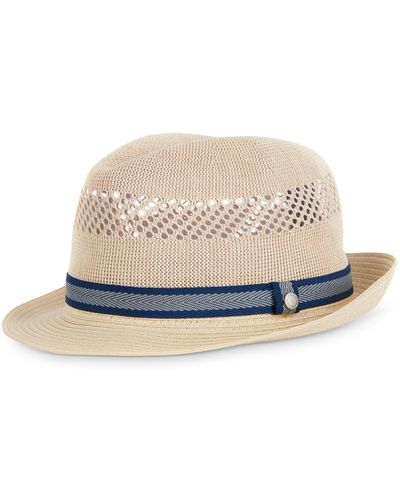 Barbour Craster Trilby Cut-out Crown Hat - White