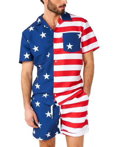 Opposuits Short-sleeve Stars & Stripes Shirt & Shorts Set - Blue