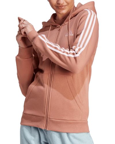 adidas 3-stripe Cotton Fleece Full-zip Hoodie Sweatshirt - Multicolor
