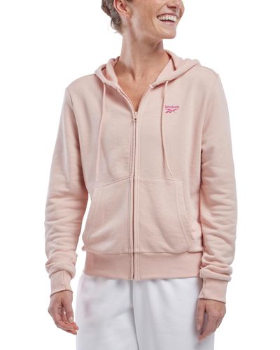 Reebok French Terry Zip-front Hoodie - Pink