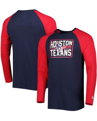 KTZ Houston Texans Current Raglan Long Sleeve T-shirt - Red