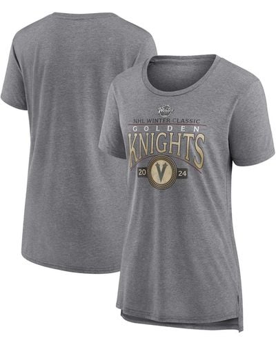 Fanatics Vegas Golden Knights 2024 Nhl Winter Classic Distressed Tri-blend T-shirt - Gray