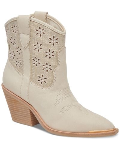 Dolce Vita Nashe Western Booties - Natural