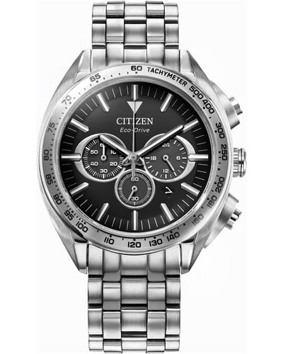 Citizen Eco-drive Chronograph Sport Luxury Stainless Steel Bracelet Watch 43mm - Gray