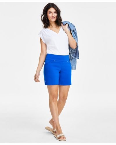 INC International Concepts Mid Rise Pull-on Shorts - Blue