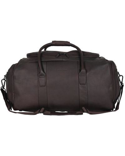 Kenneth Cole Colombian Leather 20" Single Compartment Top Load Travel Duffel Bag - Black