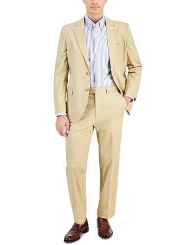 Nautica Modern-fit Seasonal Cotton Stretch Suit - Natural