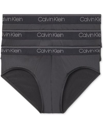 Calvin Klein 3-pack Microfiber Stretch Low-rise Briefs Underwear - Black