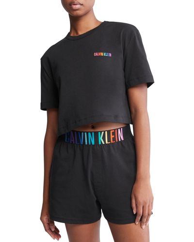 Calvin Klein Intense Power Pride Lounge Short Sleeve Crewneck Qs7193 - Black