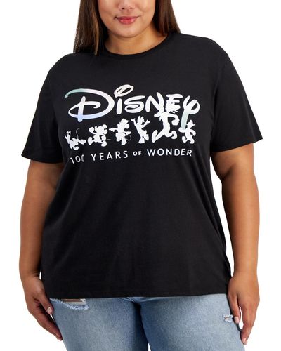 Disney Trendy Plus Size 100 Years Graphic T-shirt - Black