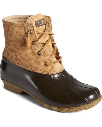 Sperry Top-Sider Saltwater Cheetah Boots - Brown