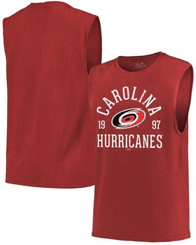 Majestic Threads Carolina Hurricanes Softhand Muscle Tank Top - Red