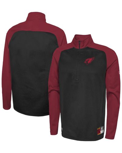 KTZ Arizona Cardinals Combine Authentic O-line Raglan Half-zip Jacket - Black