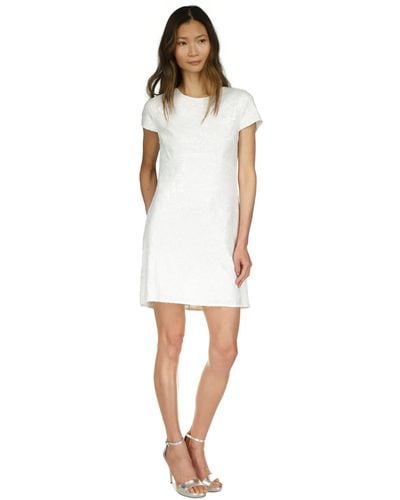 Michael Kors Michael Sequined Short-sleeve Mini Dress - White