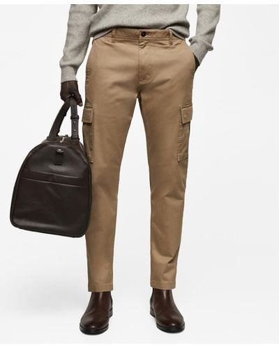 Mango Slim-fit Cotton Cargo Pants - Brown