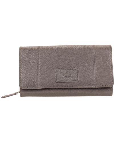 Mancini Pebbled Collection Rfid Secure Mini Clutch Wallet - Gray