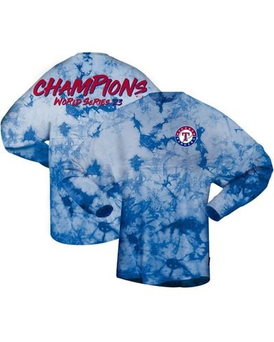 Spirit Jersey Texas Rangers 2023 World Series Champions Crystal-dye Long Sleeve T-shirt - Blue