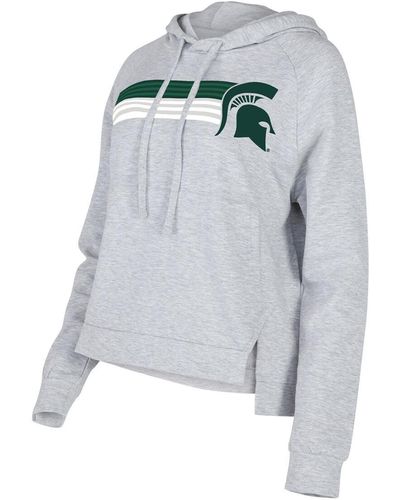 Concepts Sport Michigan State Spartans Cedar Tri-blend Raglan Pullover Hoodie - Gray
