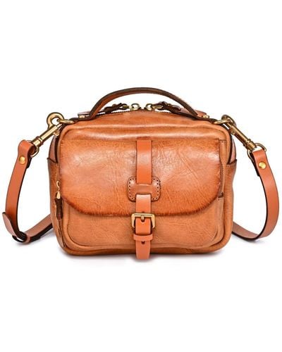 Old Trend Genuine Leather Focus Cross Body Bag - Orange