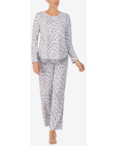 Ellen Tracy Long Sleeve Crew Neck Pajamas Set - Gray