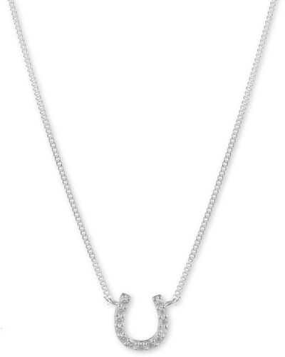 Ralph Lauren Lauren Cubic Zirconia Horseshoe Pendant Necklace - White