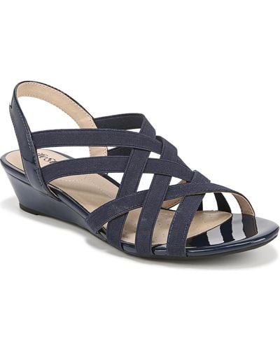 LifeStride Yung Strappy Wedge Sandals - Blue