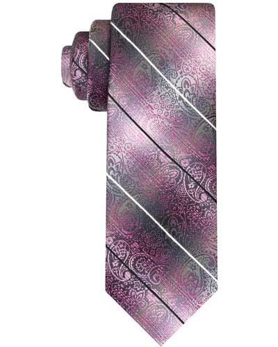 Van Heusen Stripe Paisley Tie - Purple