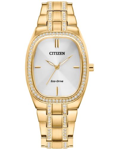 Citizen Eco-drive Crystal Stainless Steel Bracelet Watch 28mm - Metallic