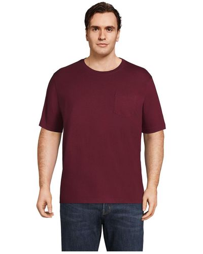 Lands' End Big & Tall Super-t Short Sleeve T-shirt - Red