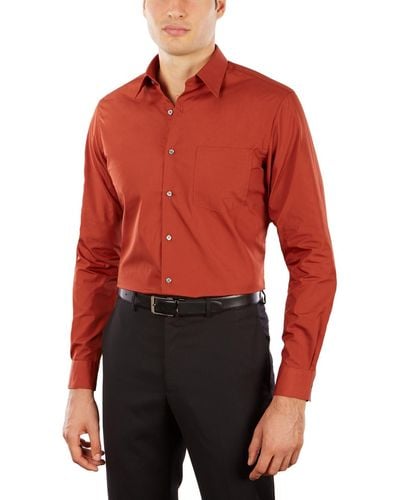 Van Heusen Athletic Fit Poplin Dress Shirt - Red