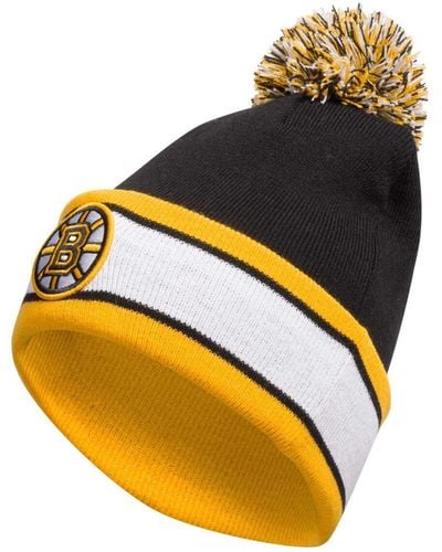 adidas Boston Bruins Team Stripe Cuffed Knit Hat - Yellow