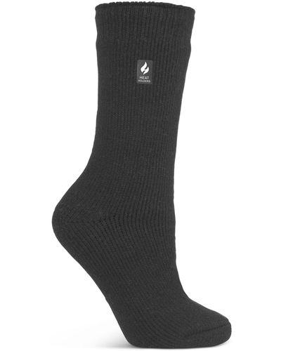 Heat Holders Camellia Solid Crew Socks - Black