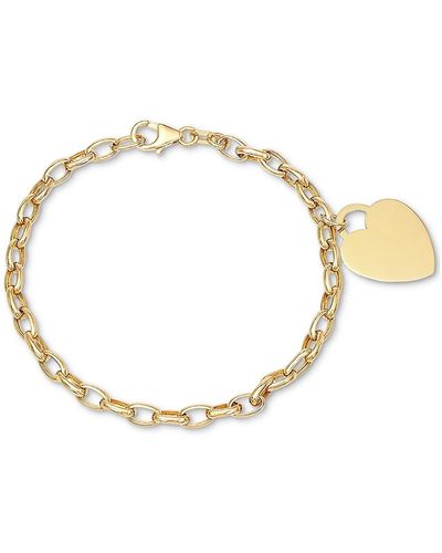 Macy's Heart Pendant Chain Bracelet - Metallic