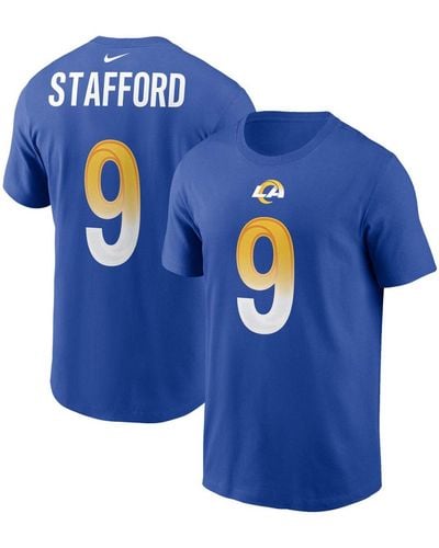 Nike Matthew Stafford Los Angeles Rams Name And Number T-shirt - Blue