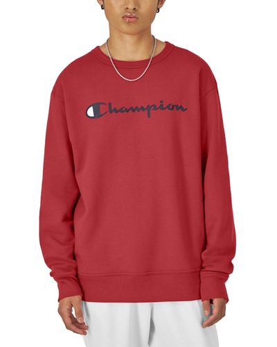 Champion Powerblend Fleece Logo Sweatshirt - Red