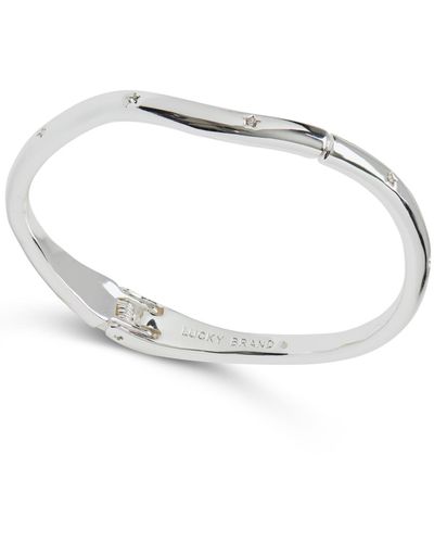 Lucky Brand Tone Pave Star-accented Bangle Bracelet - Metallic