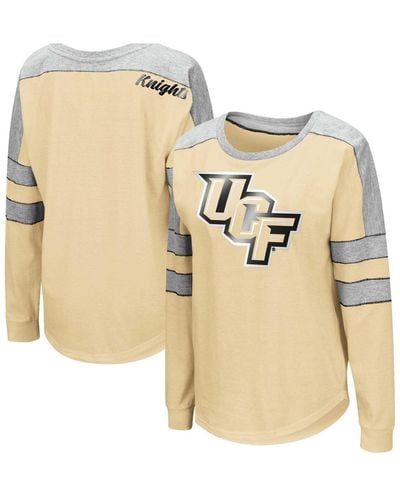 Colosseum Athletics Ucf Knights Trey Dolman Long Sleeve T-shirt - Natural
