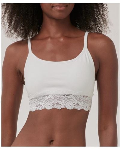 Pact Cotton Lace Smooth Cup Bralette - White