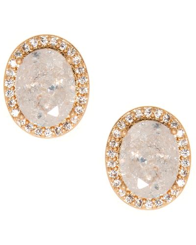 Lonna & Lilly Gold-tone Stone & Halo Stud Earrings - Metallic