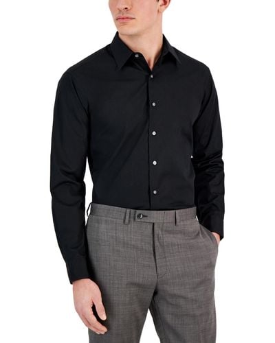 Club Room Regular-fit Solid Dress Shirt - Black