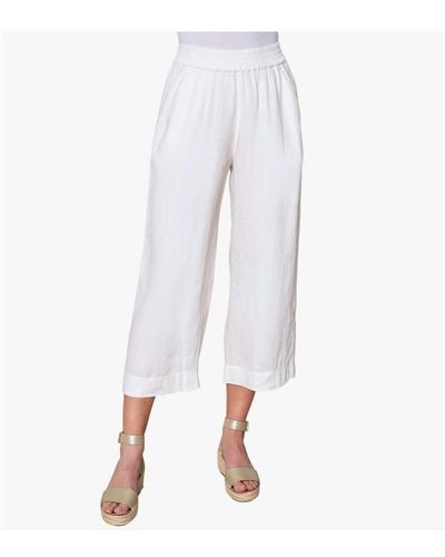 Stella Carakasi Pull On Linen City Pants - White
