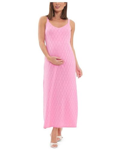 Ripe Maternity Skyla Pointelle Knit Dress Bubble Gum - Pink