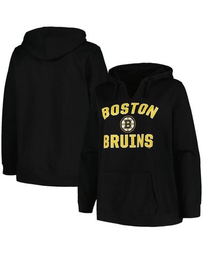 Profile Boston Bruins Plus Size Arch Over Logo Pullover Hoodie - Black