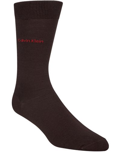 Calvin Klein Giza Cotton Flat Knit Crew Socks - Multicolor