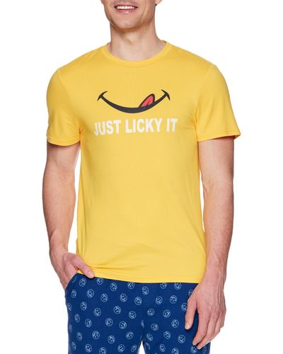 Joe Boxer Fun Just Licky It Graphic T-shirt - Yellow