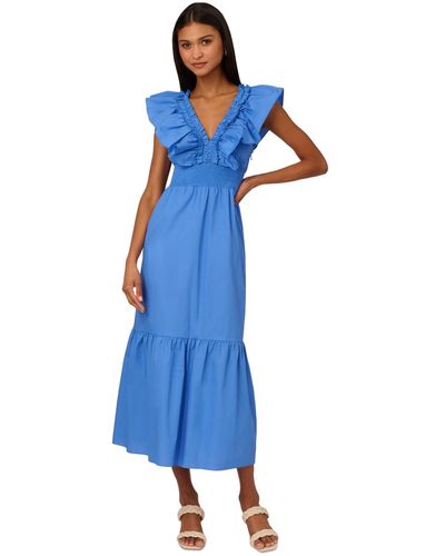 Adrianna Papell Ruffled Maxi Dress - Blue