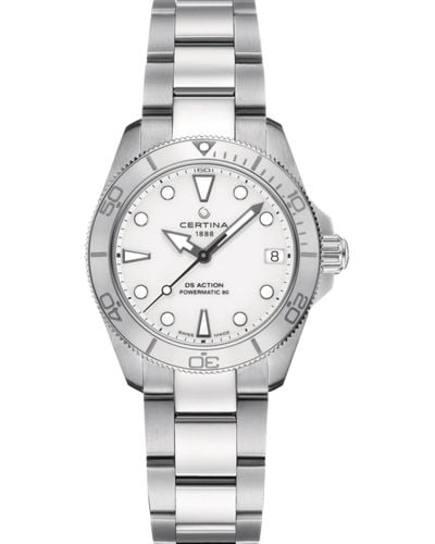 Certina Swiss Automatic Ds Action Stainless Steel Bracelet Watch 35mm - Metallic