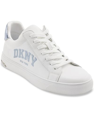 DKNY Abeni Arched Logo Low Top Sneakers - White