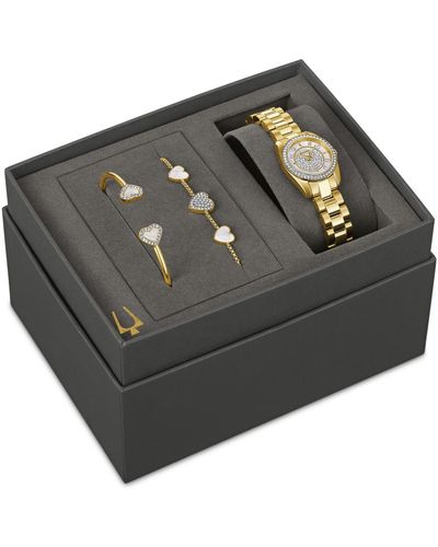 Bulova Classic Crystal Stainless Steel Bracelet Watch 24mm Gift Set - Gray